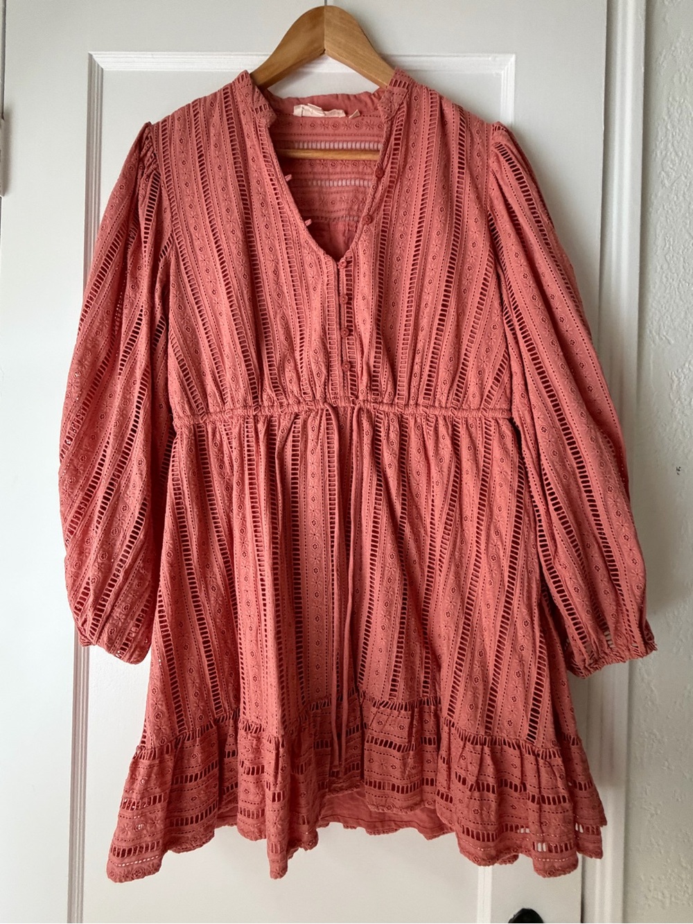 Anthropologie 100% Cotton Pink Dress - Picture 2 of 8